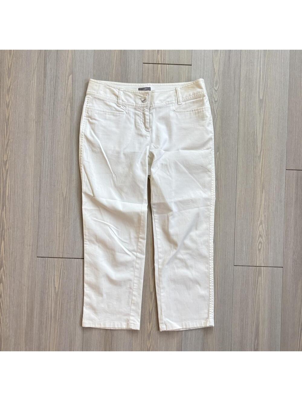 J. Jill White Capri Pants Womens 2 Petite Y2K Cropped Stretch Trousers Trendy